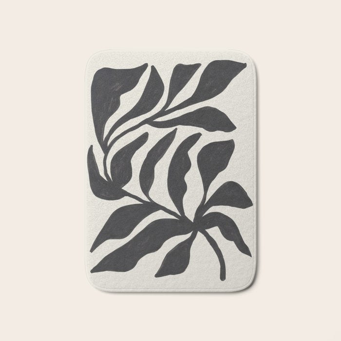 Ink Palm Plant Fossil Bath Mat Gallery Image 1