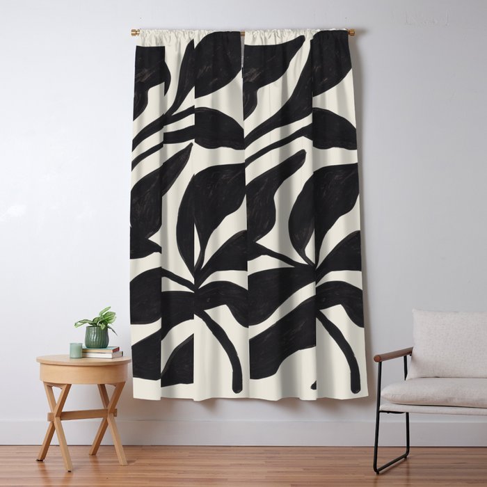 Ink Palm Plant Fossil Window Curtain Gallery Image 5