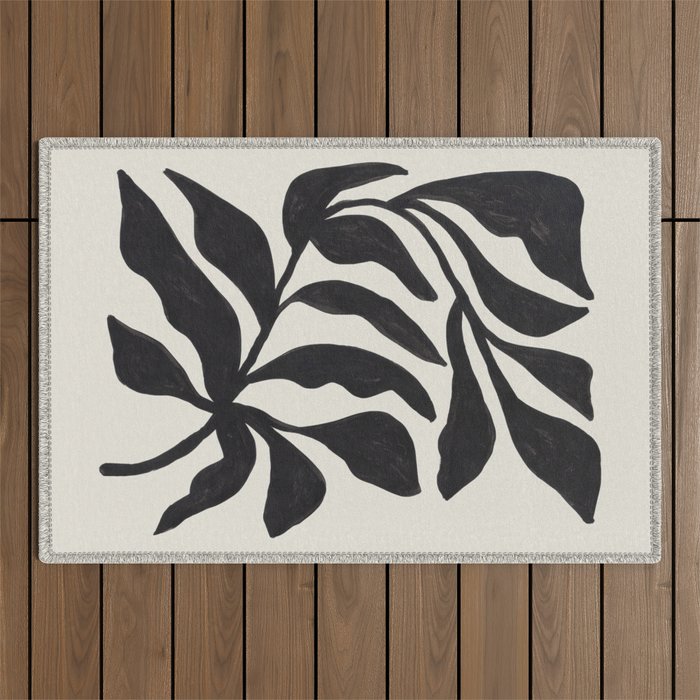 Ink Palm Plant Fossil Outdoor Rug Gallery Image 1