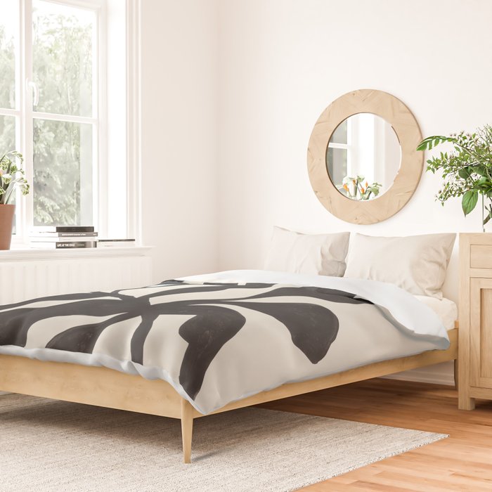 Ink Palm Plant Fossil Duvet Cover Gallery Image 2