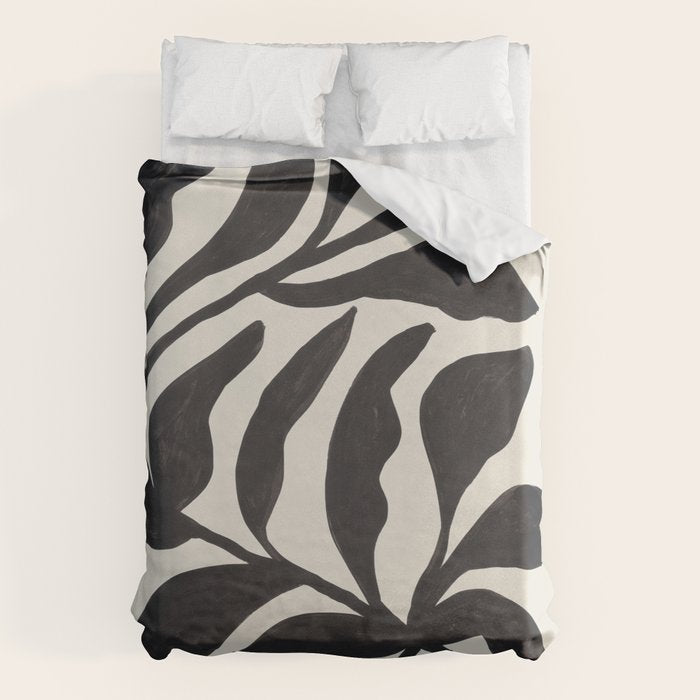Ink Palm Plant Fossil Duvet Cover Gallery Image 6