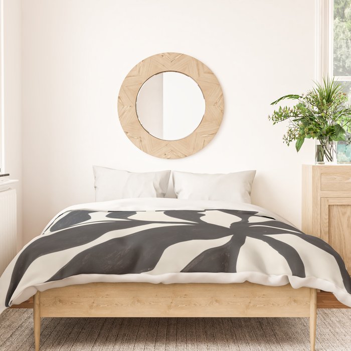 Ink Palm Plant Fossil Duvet Cover Gallery Image 3