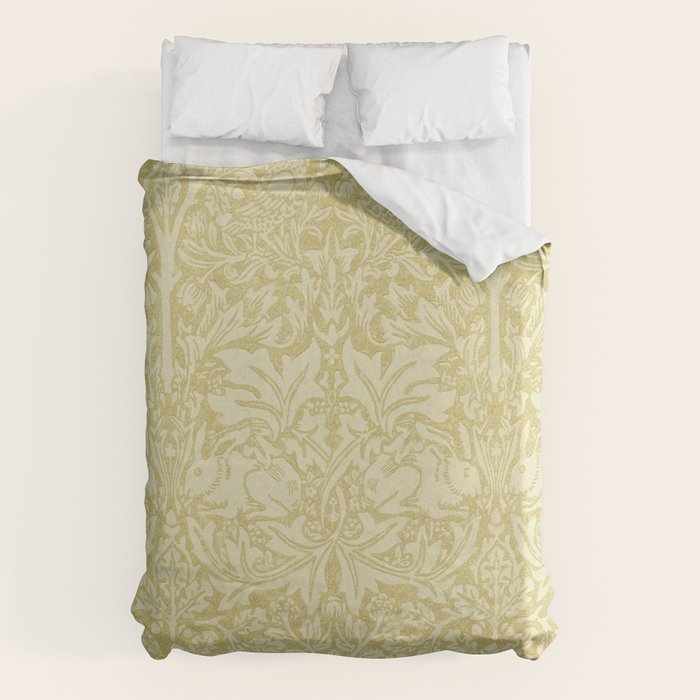 William Morris Brer Rabbit Golden Manilla Ivory Pattern  Duvet Cover Gallery Image 6