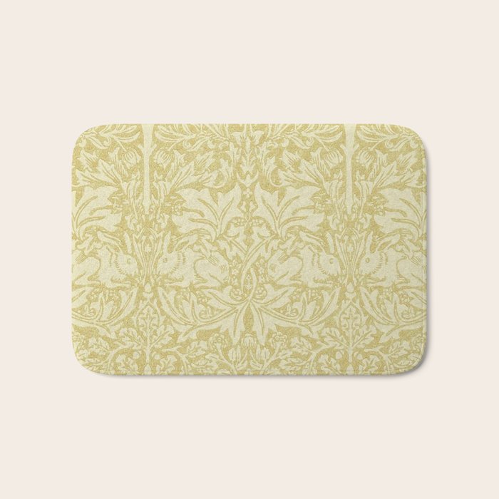 William Morris Brer Rabbit Golden Manilla Ivory Pattern  Bath Mat Gallery Image 1