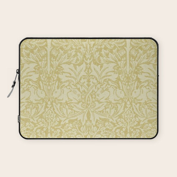 William Morris Brer Rabbit Golden Manilla Ivory Pattern  Laptop Sleeve Gallery Image 1