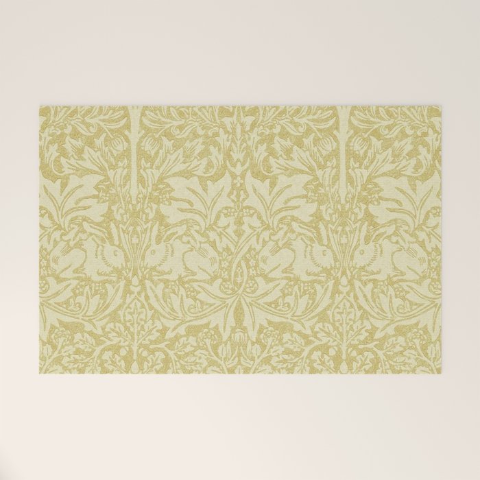 William Morris Brer Rabbit Golden Manilla Ivory Pattern  Welcome Mat Gallery Image 1