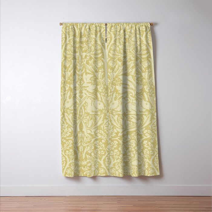 William Morris Brer Rabbit Golden Manilla Ivory Pattern  Window Curtain Gallery Image 3