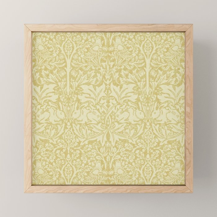 William Morris Brer Rabbit Golden Manilla Ivory Pattern  Mini Art Print Gallery Image 1