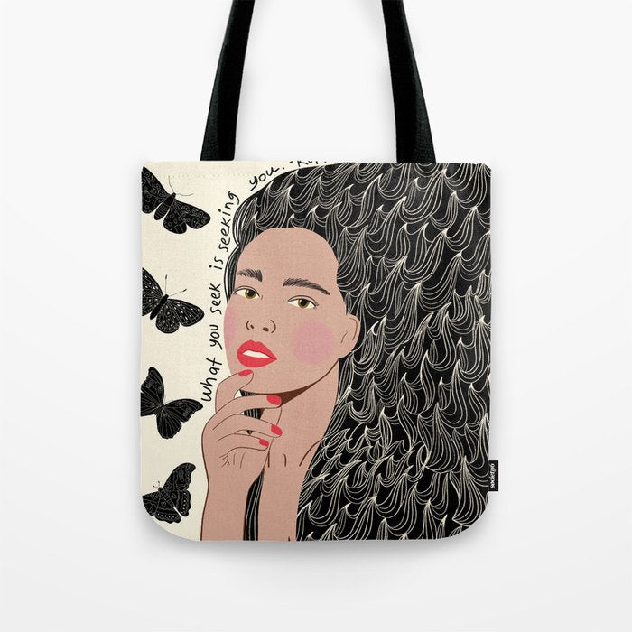 Black and White Woman Portrait  Tote Bag Gallery Image 1