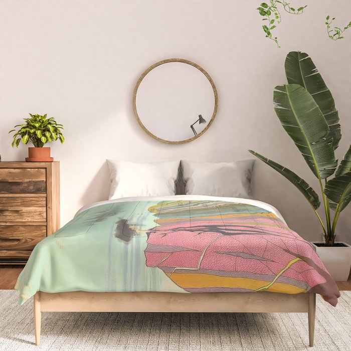 Landscape Painting, Cool Designs, Trippy Art, Mountain Painting, Scientific Poster - Geology Comforter Gallery Image 3
