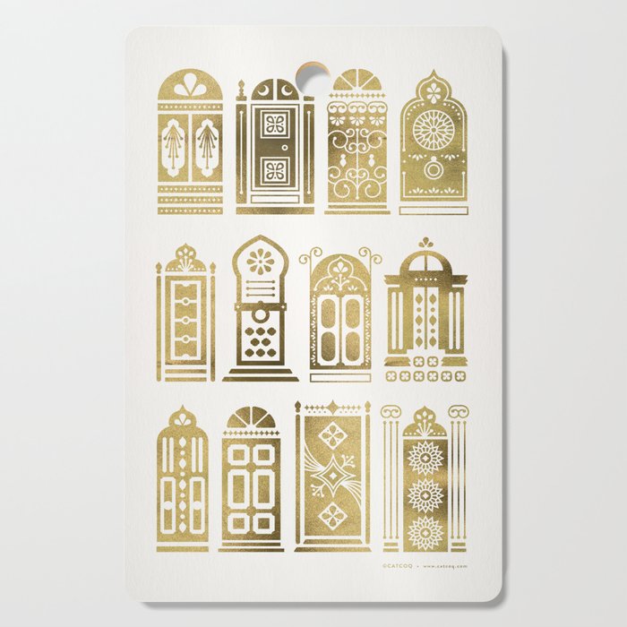 Moroccan Doors - Gold Palette Cutting Board Gallery Image 1