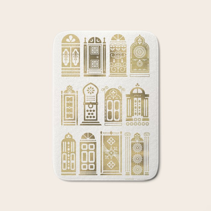 Moroccan Doors - Gold Palette Bath Mat Gallery Image 1