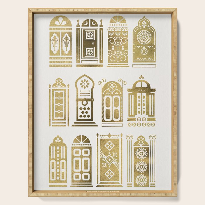 Moroccan Doors - Gold Palette Serving Tray Gallery Image 1