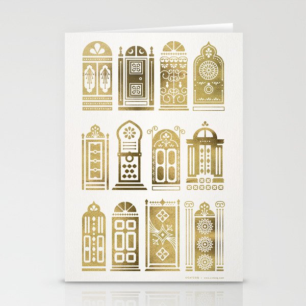 Moroccan Doors - Gold Palette Stationery Card Gallery Image 2