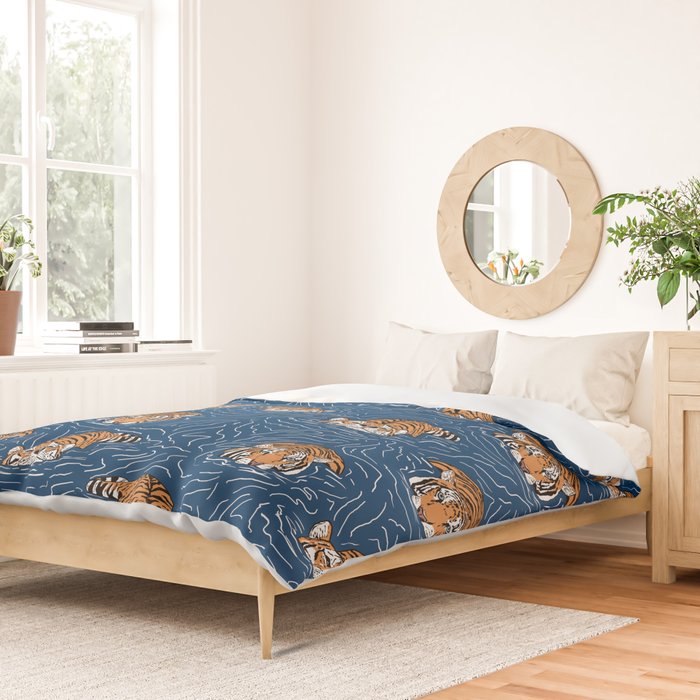 Tigers in the water Duvet Cover Gallery Image 2