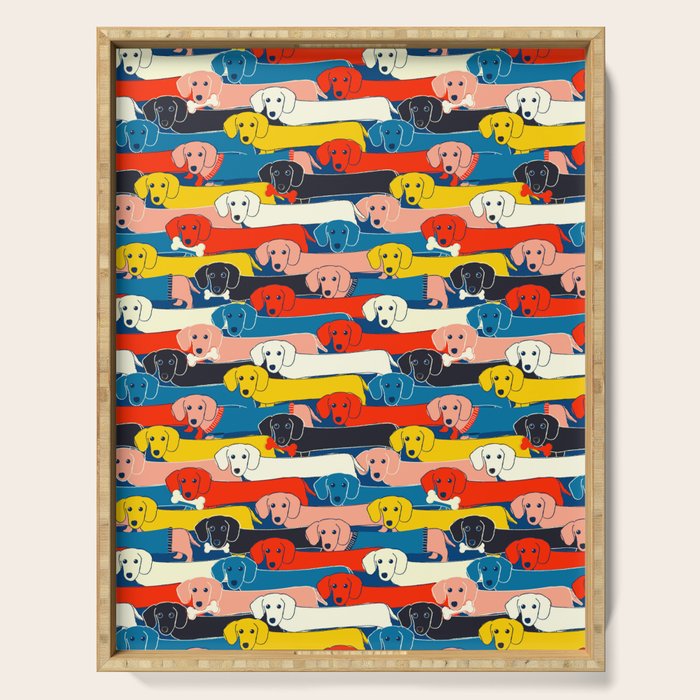 COLORED DOGS PATTERN 2 Serving Tray Gallery Image 1