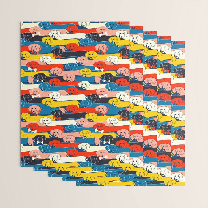 COLORED DOGS PATTERN 2 Wrapping Paper Gallery Image 3