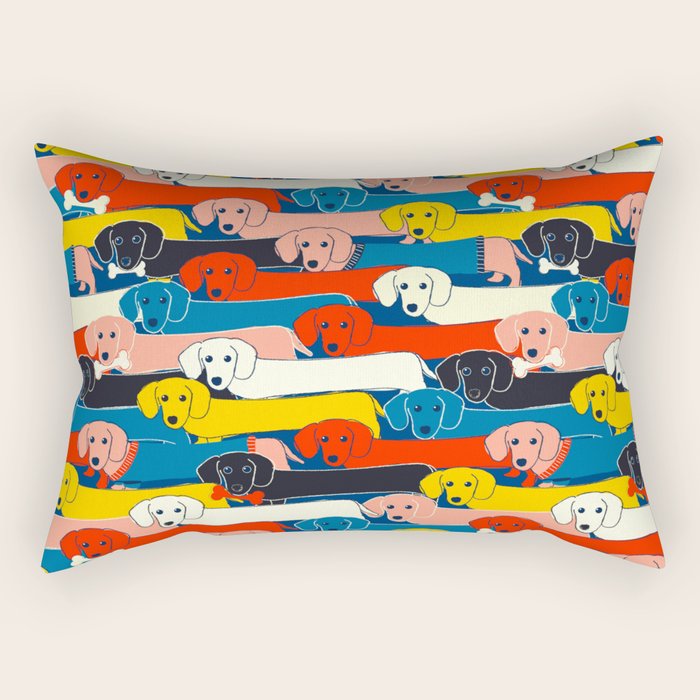COLORED DOGS PATTERN 2 Rectangular Pillow Gallery Image 2