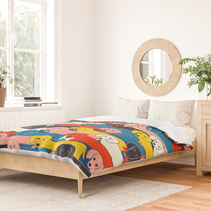 COLORED DOGS PATTERN 2 Duvet Cover Gallery Image 2