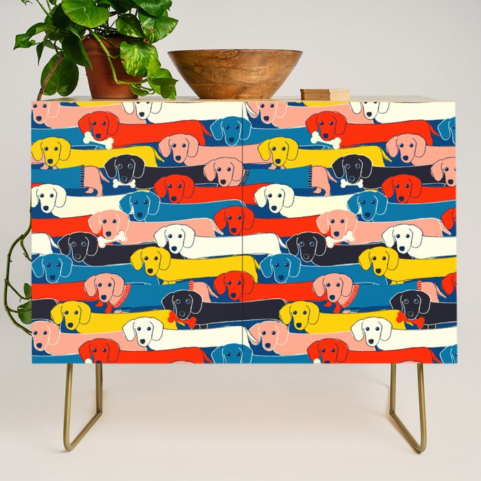 COLORED DOGS PATTERN 2 Credenza Gallery Image 1