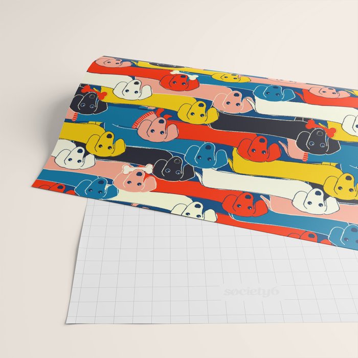 COLORED DOGS PATTERN 2 Wrapping Paper Gallery Image 2