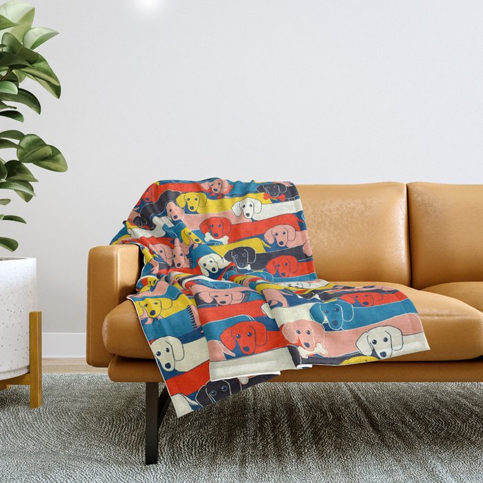 COLORED DOGS PATTERN 2 Throw Blanket Gallery Image 1