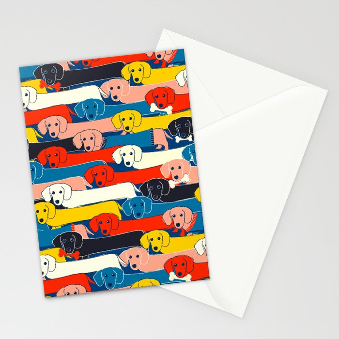 COLORED DOGS PATTERN 2 Stationery Card Gallery Image 2