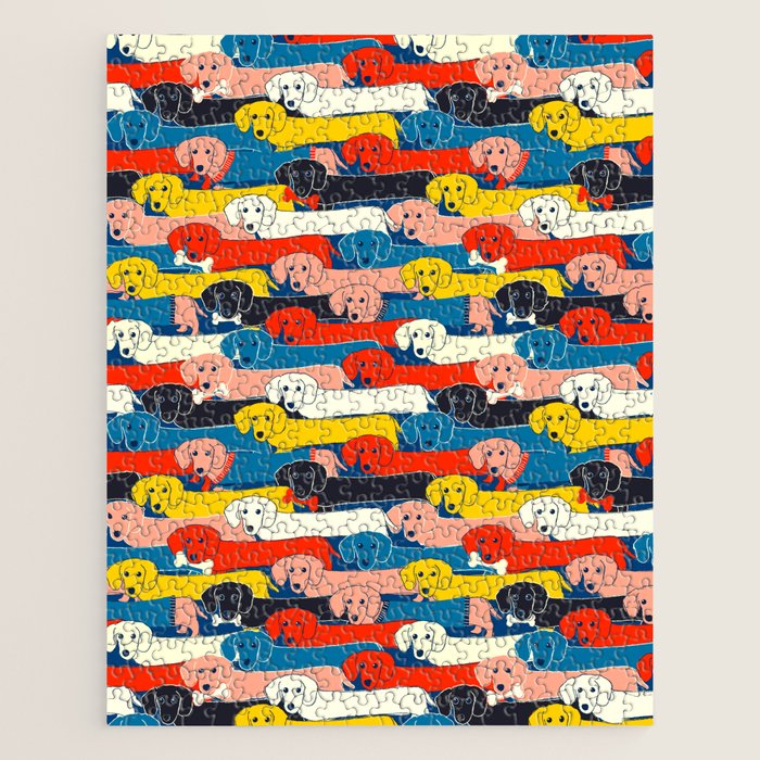 COLORED DOGS PATTERN 2 Jigsaw Puzzle Gallery Image 1