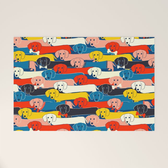COLORED DOGS PATTERN 2 Welcome Mat Gallery Image 1