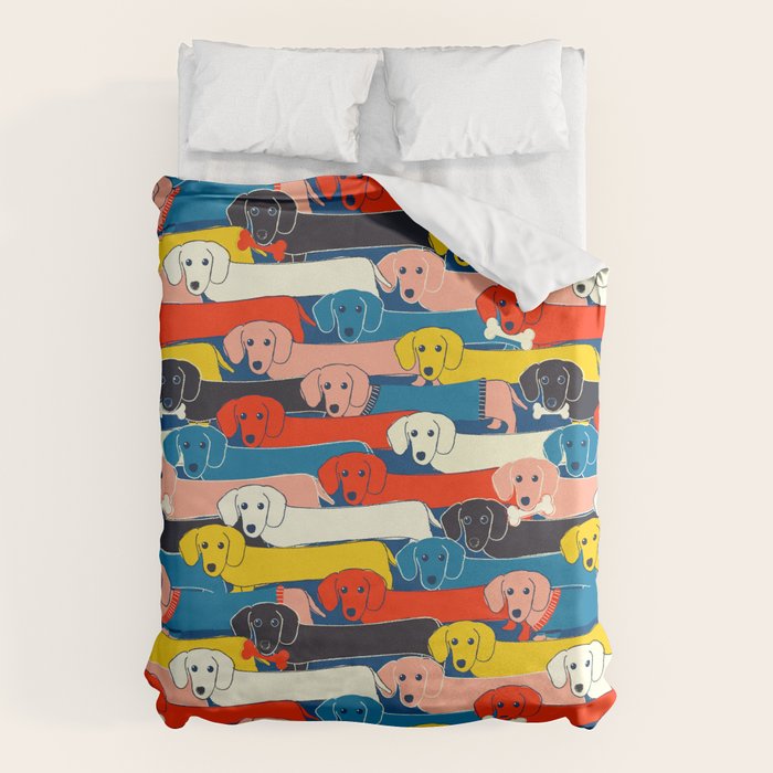 COLORED DOGS PATTERN 2 Duvet Cover Gallery Image 1