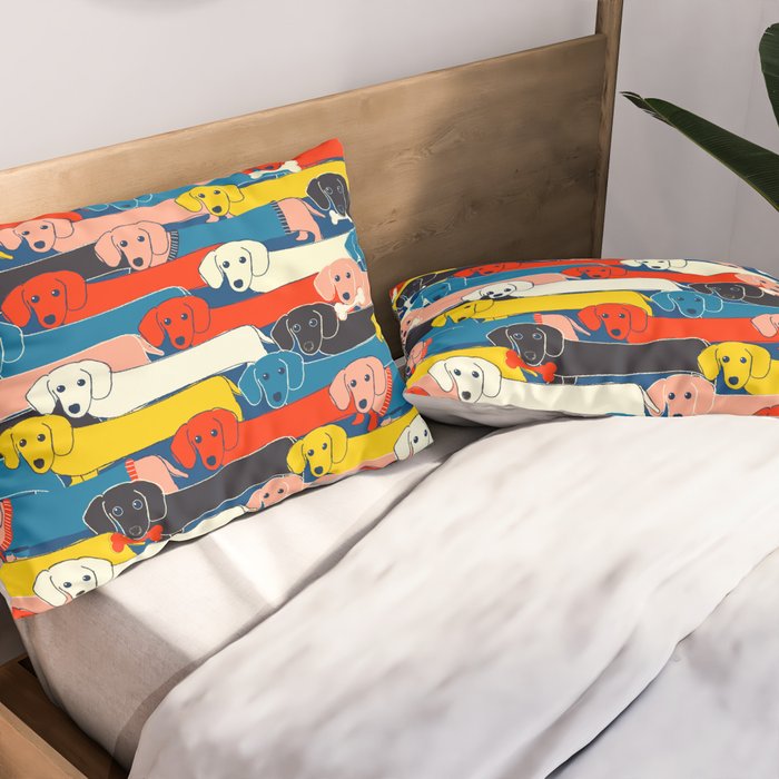 COLORED DOGS PATTERN 2 Pillow Sham Gallery Image 2