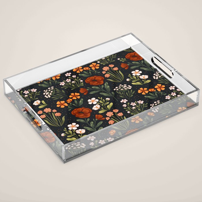 Wild Flowers ~ vol1.  vintage inspired botanical Acrylic Tray Gallery Image 1