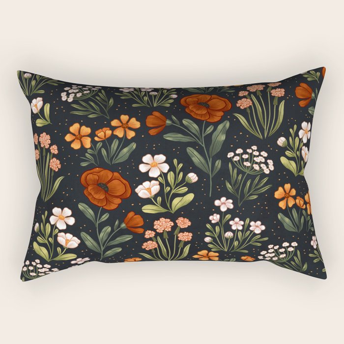 Wild Flowers ~ vol1.  vintage inspired botanical Rectangular Pillow Gallery Image 2