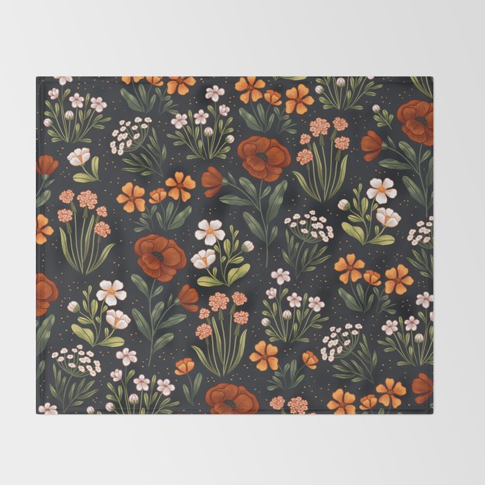 Wild Flowers ~ vol1.  vintage inspired botanical Throw Blanket Gallery Image 2