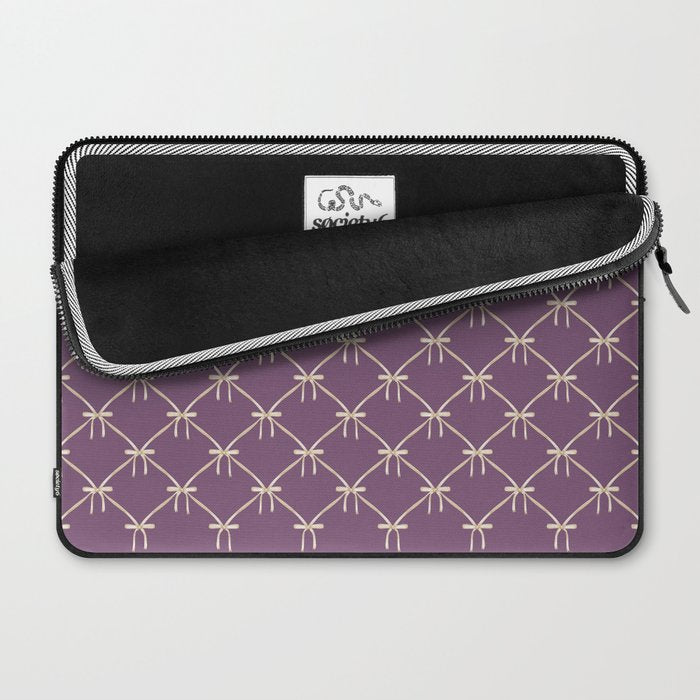 Bows & Ribbons Pattern XXXVI Lavender Purple Laptop Sleeve Gallery Image 2