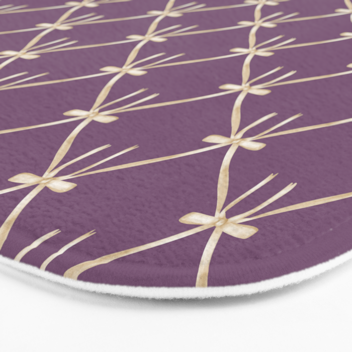 Bows & Ribbons Pattern XXXVI Lavender Purple Bath Mat Gallery Image 3