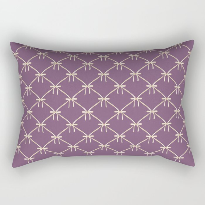 Bows & Ribbons Pattern XXXVI Lavender Purple Rectangular Pillow Gallery Image 2