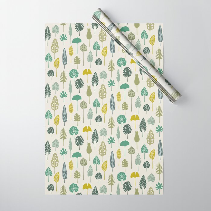 Cat and Plant 49 Wrapping Paper Gallery Image 1