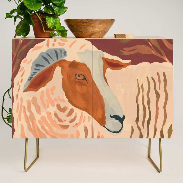 Abstract Rustic Ram Credenza Gallery Image 1