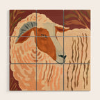 Abstract Rustic Ram Wood Wall Art Gallery Image 1