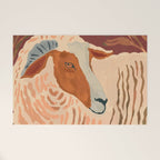 Abstract Rustic Ram Welcome Mat Gallery Image 1