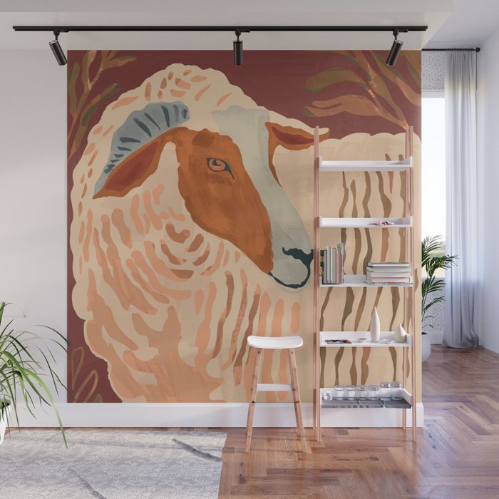 Abstract Rustic Ram Wall Mural Gallery Image 1