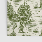 Bigfoot / Sasquatch Toile de Jouy in Forest Green Poster Gallery Image 3