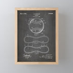 Baseball Patent - Softball Art - Black Chalkboard Mini Art Print Gallery Image 1
