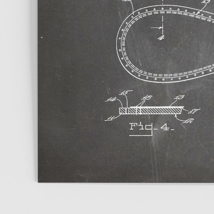 Baseball Patent - Softball Art - Black Chalkboard Poster Gallery Image 3