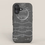 Baseball Patent - Softball Art - Black Chalkboard iPhone Case Gallery Image 1