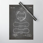 Baseball Patent - Softball Art - Black Chalkboard Wrapping Paper Gallery Image 1