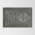 Baseball Patent - Softball Art - Black Chalkboard Rug Gallery Image 2