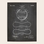 Baseball Patent - Softball Art - Black Chalkboard Poster Gallery Image 4