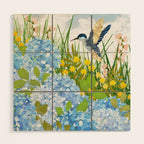 Hummingbird Summer Garden Wood Wall Art Gallery Image 1